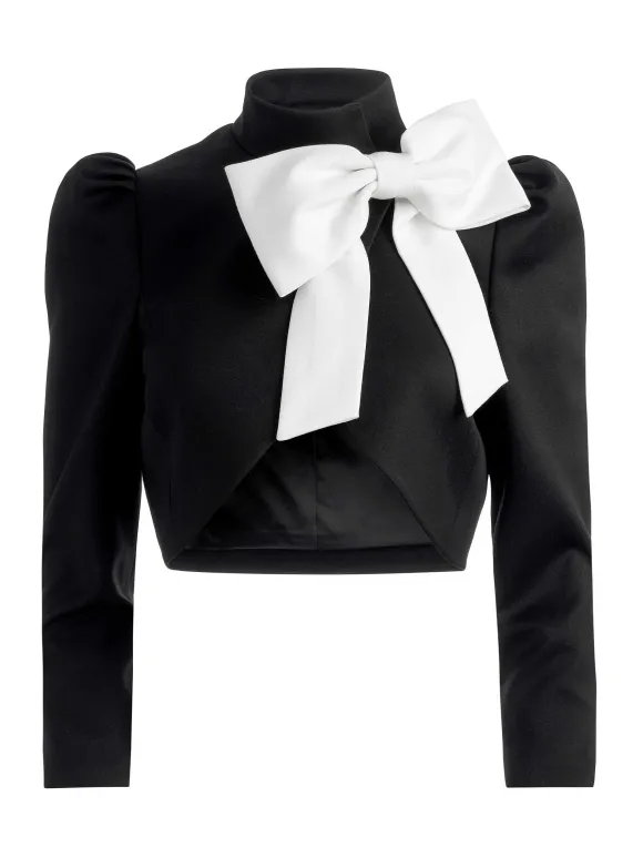 Addison Bow Collar Cropped Jacket | Alice and Olivia Cheap