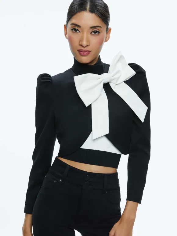 Addison Bow Collar Cropped Jacket | Alice and Olivia Cheap