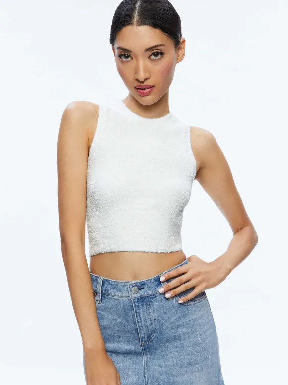 Amity Sleeveless Cropped Tank | Alice and Olivia Discount