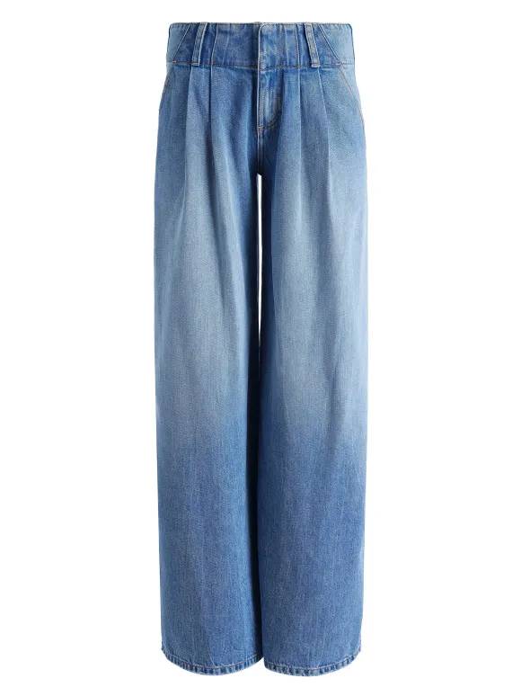 Anders Low Rise Pleated Jean | Alice and Olivia Hot