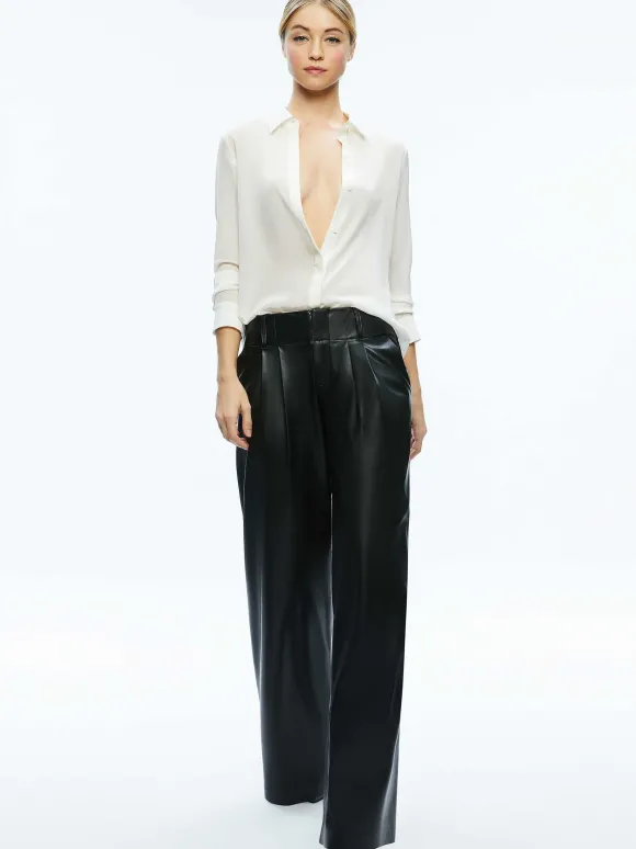 Anders Vegan Leather Low Rise Pant | Alice and Olivia Best