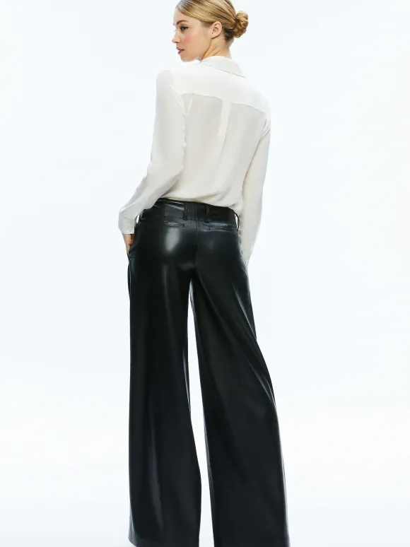Anders Vegan Leather Low Rise Pant | Alice and Olivia Best