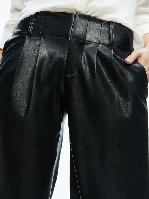 Anders Vegan Leather Low Rise Pant | Alice and Olivia Best