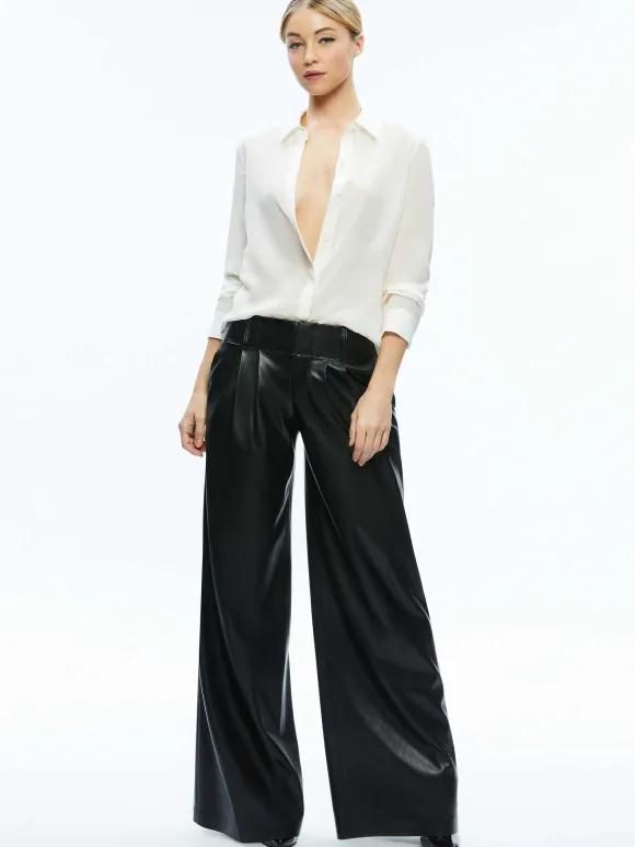 Anders Vegan Leather Low Rise Pant | Alice and Olivia Best