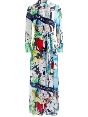 A+O X Basquiat Chassidy Maxi Shirt Dress | Alice and Olivia New