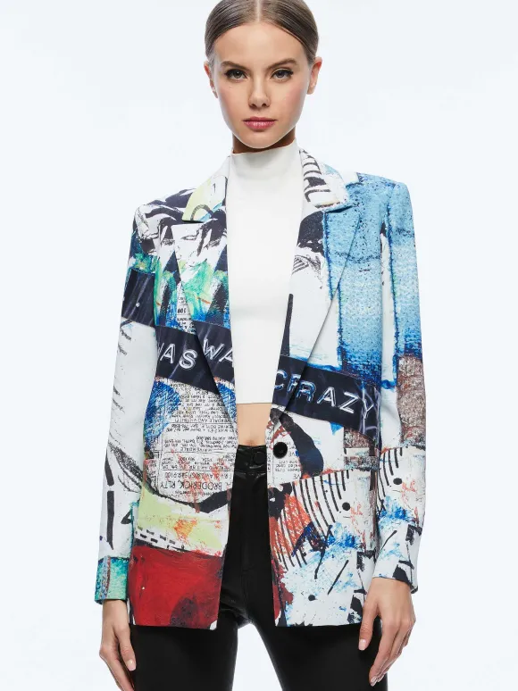 A+O X Basquiat Denny Blazer | Alice and Olivia Shop