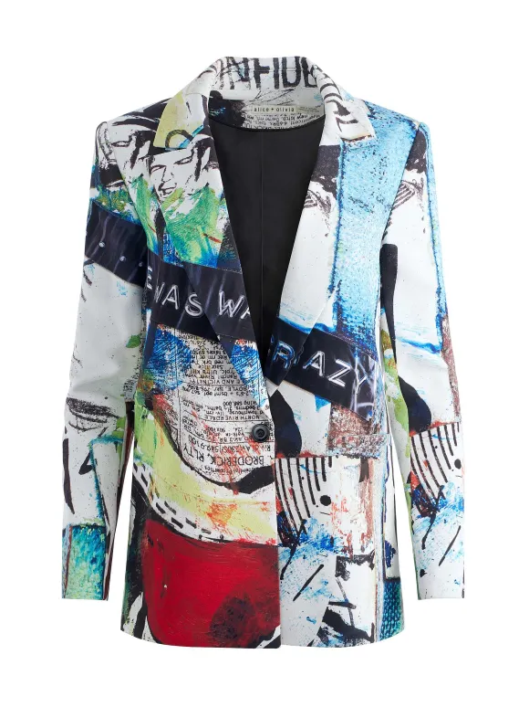 A+O X Basquiat Denny Blazer | Alice and Olivia Shop