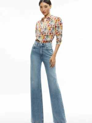 A+O X Blair Z Willa Placket Top | Alice and Olivia Best