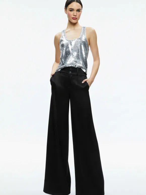 Avril Sequin Boxy Tank | Alice and Olivia Fashion