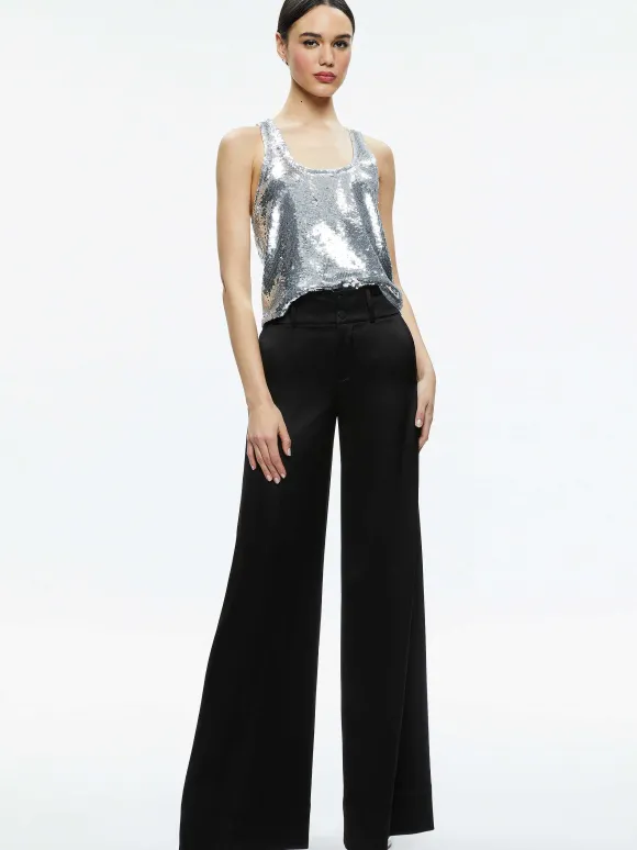 Avril Sequin Boxy Tank | Alice and Olivia Fashion