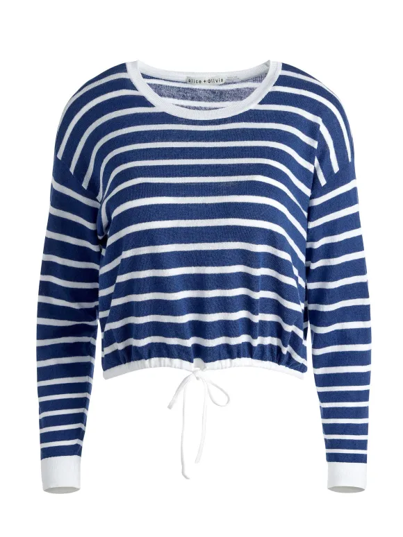 Bernetta Cropped Drawstring Pullover | Alice and Olivia Shop