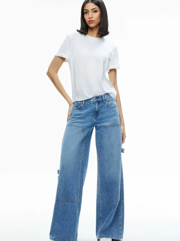 Braden Drop Shoulder Tee | Alice and Olivia Store