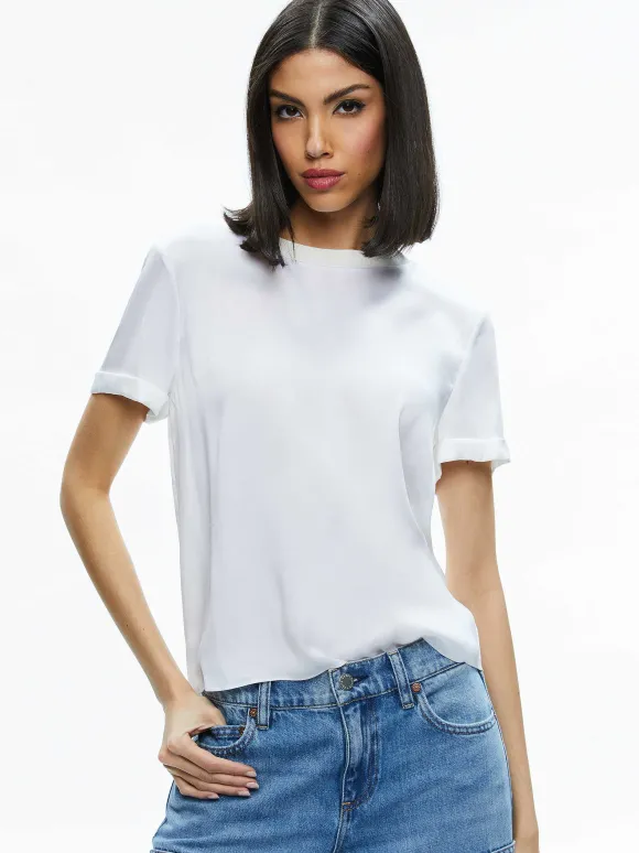 Braden Drop Shoulder Tee | Alice and Olivia Store