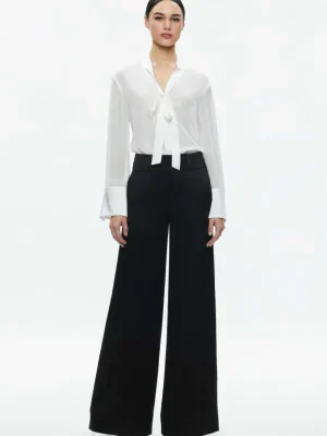 Brady Oversized Button Down With Bow Tie | Alice and Olivia Sale