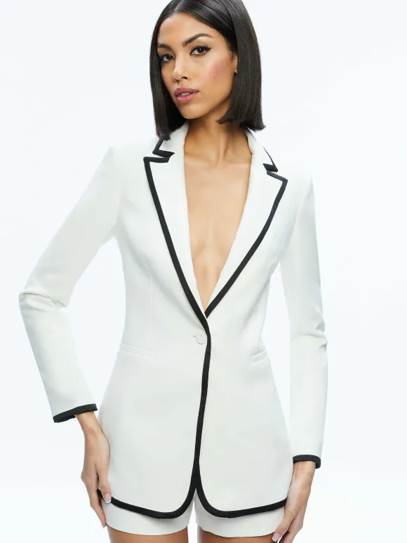Breann Contrast Trim Blazer | Alice and Olivia Cheap