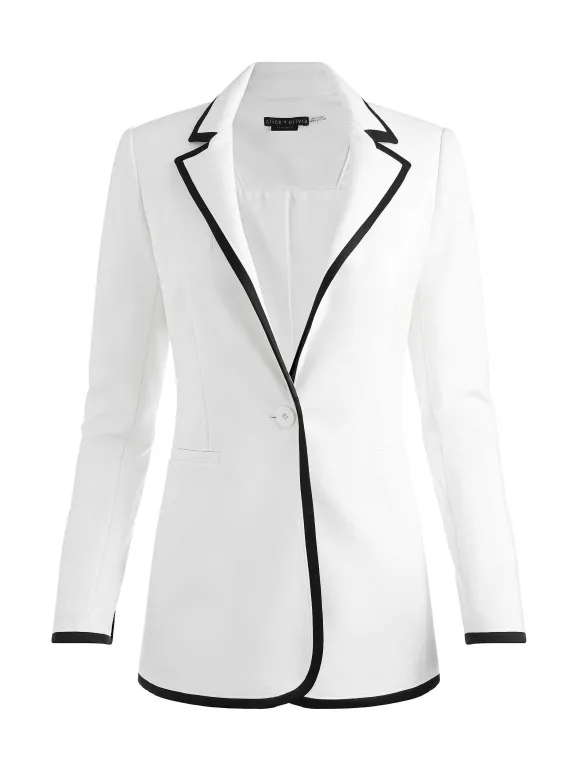 Breann Contrast Trim Blazer | Alice and Olivia Cheap