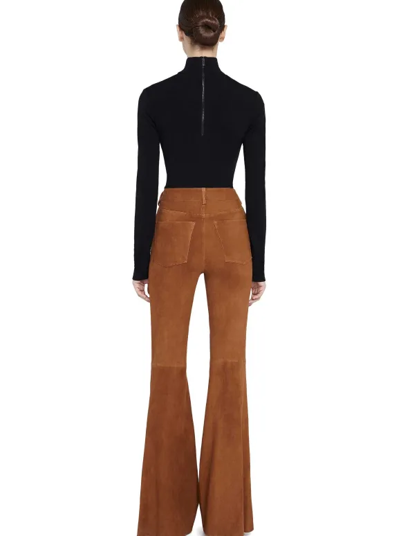 Brent High Waisted Suede Pant | Alice and Olivia Cheap