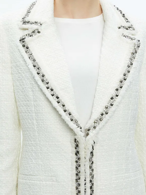 Bret Embellished Long Blazer | Alice and Olivia Store
