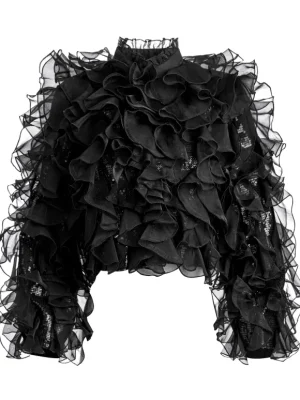 Britton Ruffled Cropped Jacket | Alice and Olivia Online