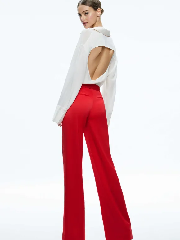 Calvin Wide Leg Baggy Trouser | Alice and Olivia Store