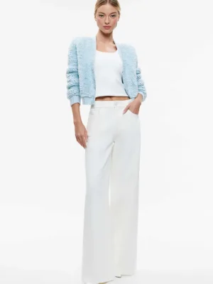 Casilda Faux Fur Cropped Cardigan | Alice and Olivia New