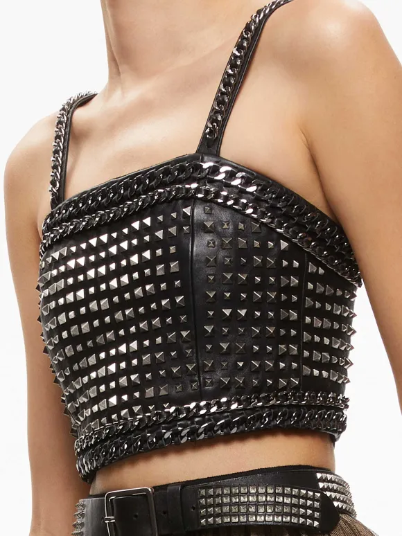 Ceresi Chain Strap Studded Top | Alice and Olivia Cheap