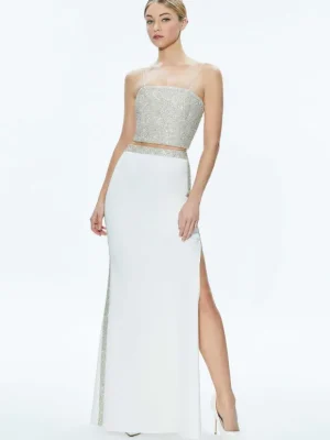 Ceresi Embellished Crop Top + Marilynn Embellished Maxi Skirt | Alice and Olivia Fashion
