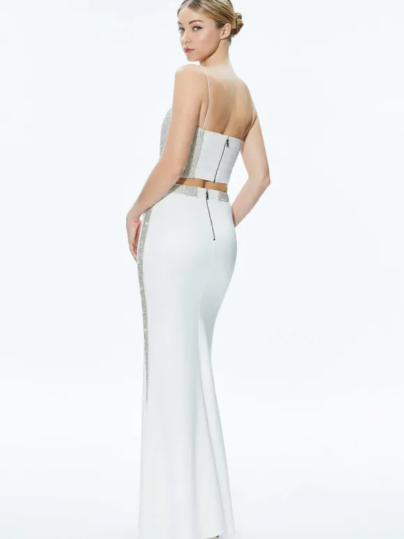 Ceresi Embellished Crop Top + Marilynn Embellished Maxi Skirt | Alice and Olivia Fashion