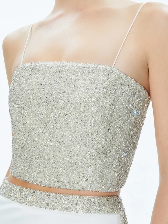 Ceresi Embellished Crop Top + Marilynn Embellished Maxi Skirt | Alice and Olivia Fashion