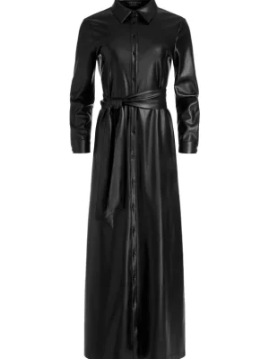 Chassidy Vegan Leather Maxi Shirt Dress | Alice and Olivia Hot