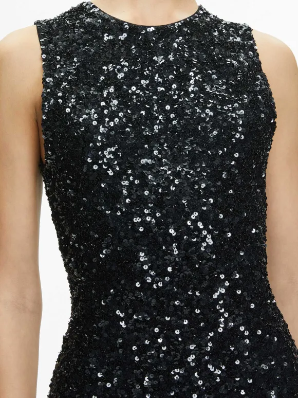 Coley Embellished Feather Trim Mini Dress | Alice and Olivia Best Sale