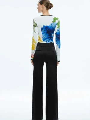 Delaina Long Sleeve Cropped Top | Alice and Olivia Best Sale