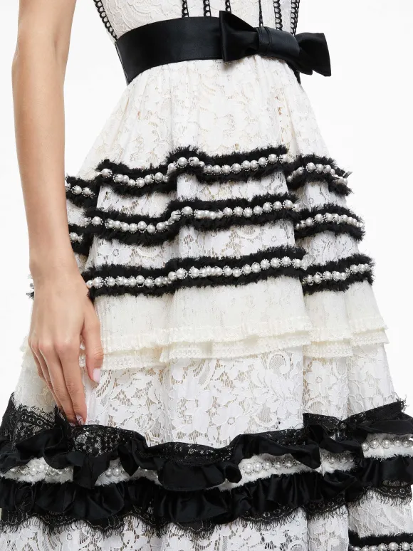 Denita Bustier Ruffle Gown | Alice and Olivia Hot