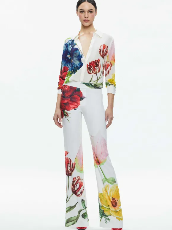 Denny Notch Collar Boyfriend Blazer + Livi Mid Rise Trouser | Alice and Olivia Cheap