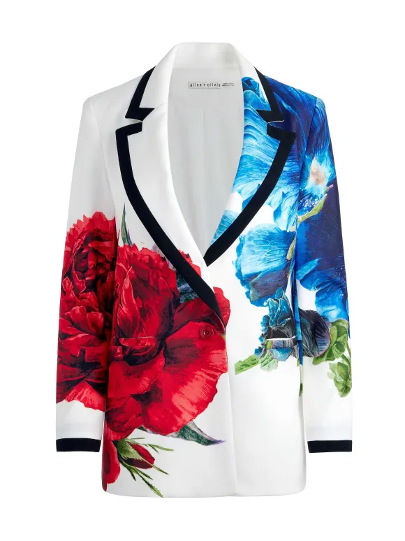 Denny Notch Collar Boyfriend Blazer + Livi Mid Rise Trouser | Alice and Olivia Cheap
