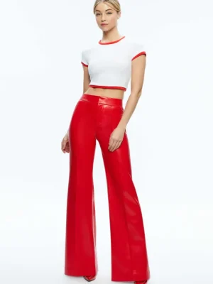 Dylan High Waisted Vegan Leather Wide Leg Pant | Alice and Olivia New