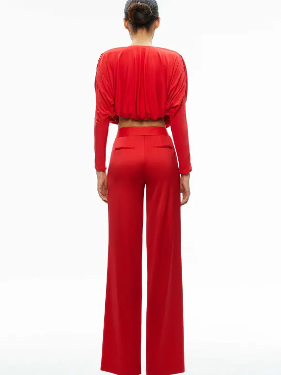 Elda Twisted Draped Cropped Top | Alice and Olivia New