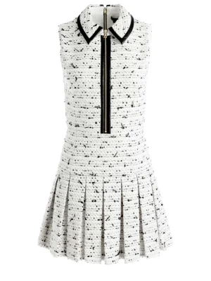 Ellis Tweed Box Pleat Dress | Alice and Olivia Sale