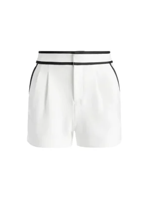 Esta Pleated Contrast Trim Short | Alice and Olivia Outlet