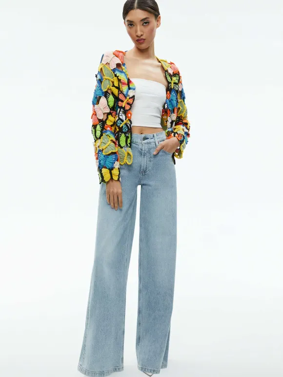 Fawn Butterfly Crochet Cardigan | Alice and Olivia Best Sale