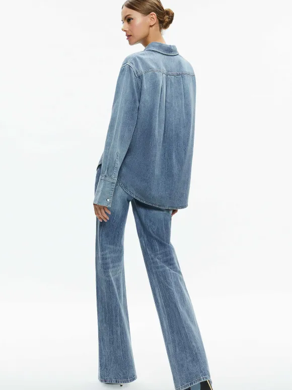 Finely Denim Button Down | Alice and Olivia Sale