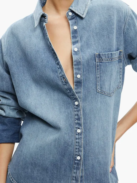 Finely Denim Button Down | Alice and Olivia Sale