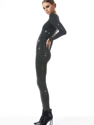 Freddie Crewneck Embellished Catsuit | Alice and Olivia Best Sale