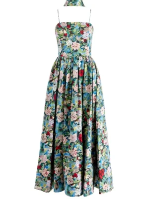 Glynis Spaghetti Strap Scarf Midi Dress | Alice and Olivia Hot