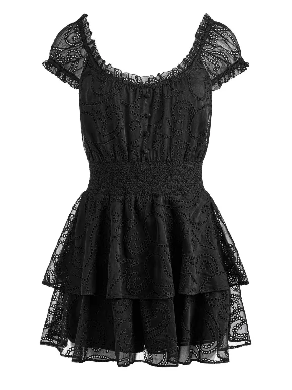 Gracie Ruffle Romper | Alice and Olivia Store