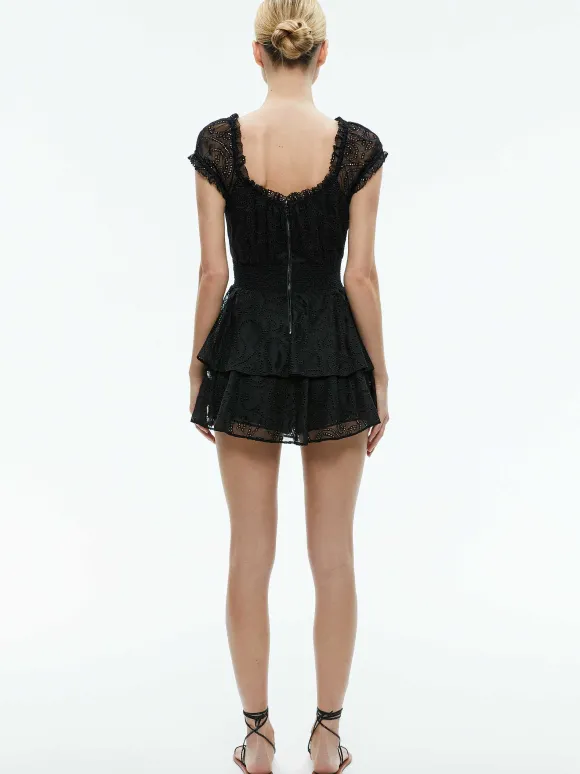 Gracie Ruffle Romper | Alice and Olivia Store