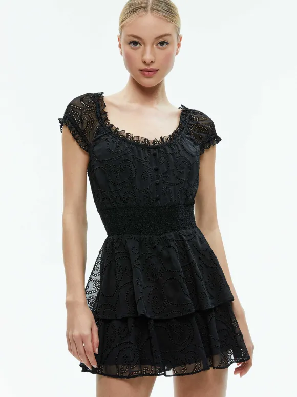 Gracie Ruffle Romper | Alice and Olivia Store