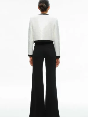 Gwyneth Embellished Cropped Bow Jacket | Alice and Olivia Online