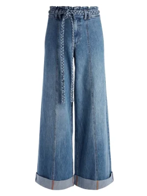 Harriet Wide Leg High Rise Paperbag Jean | Alice and Olivia Cheap