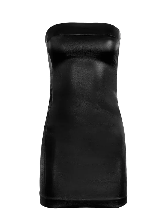Kelly Strapless Vegan Leather Mini Dress | Alice and Olivia Fashion